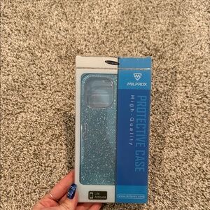 Blue Glitter Protective Phone Case for 13 pro max